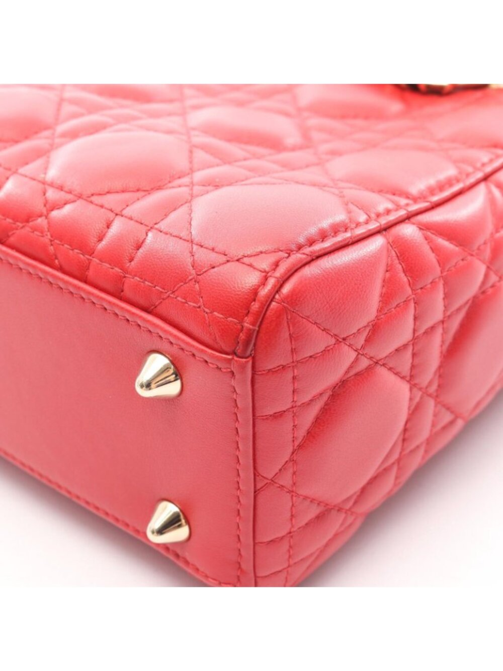 Dior Handbag Lady Dior MY Abcdior 2-Way Red Leather Cannage Tote Small - Picture 9 of 12